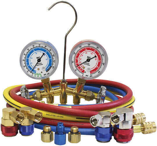 MASTERCOOL 66661-AYF Dual 134A AND 1234YF  Brass Manifold Gauge Set