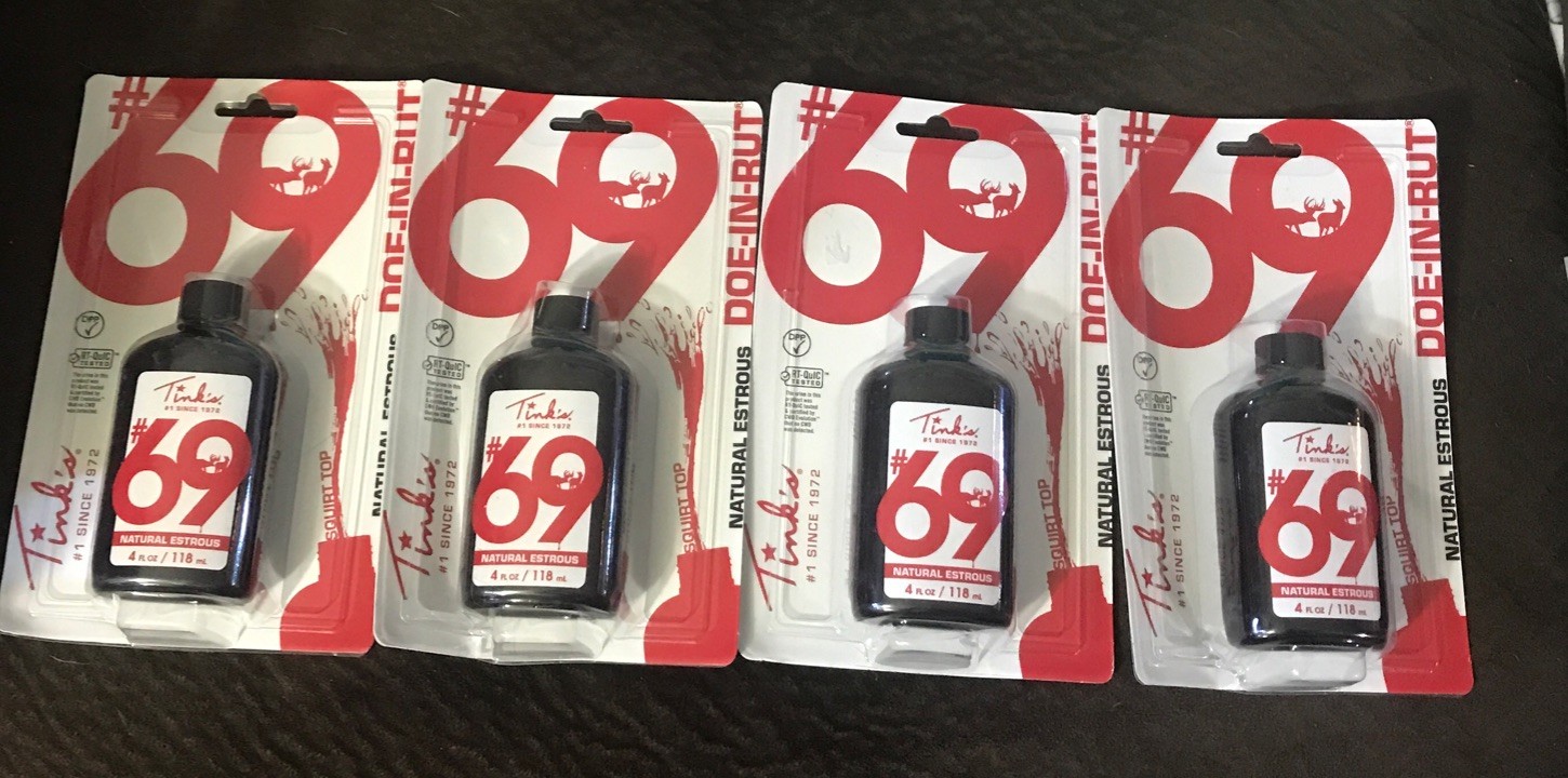 Tinks #69 Doe-In-Rut Natural Estrous Buck Lure 4fl Oz Lot Of 4