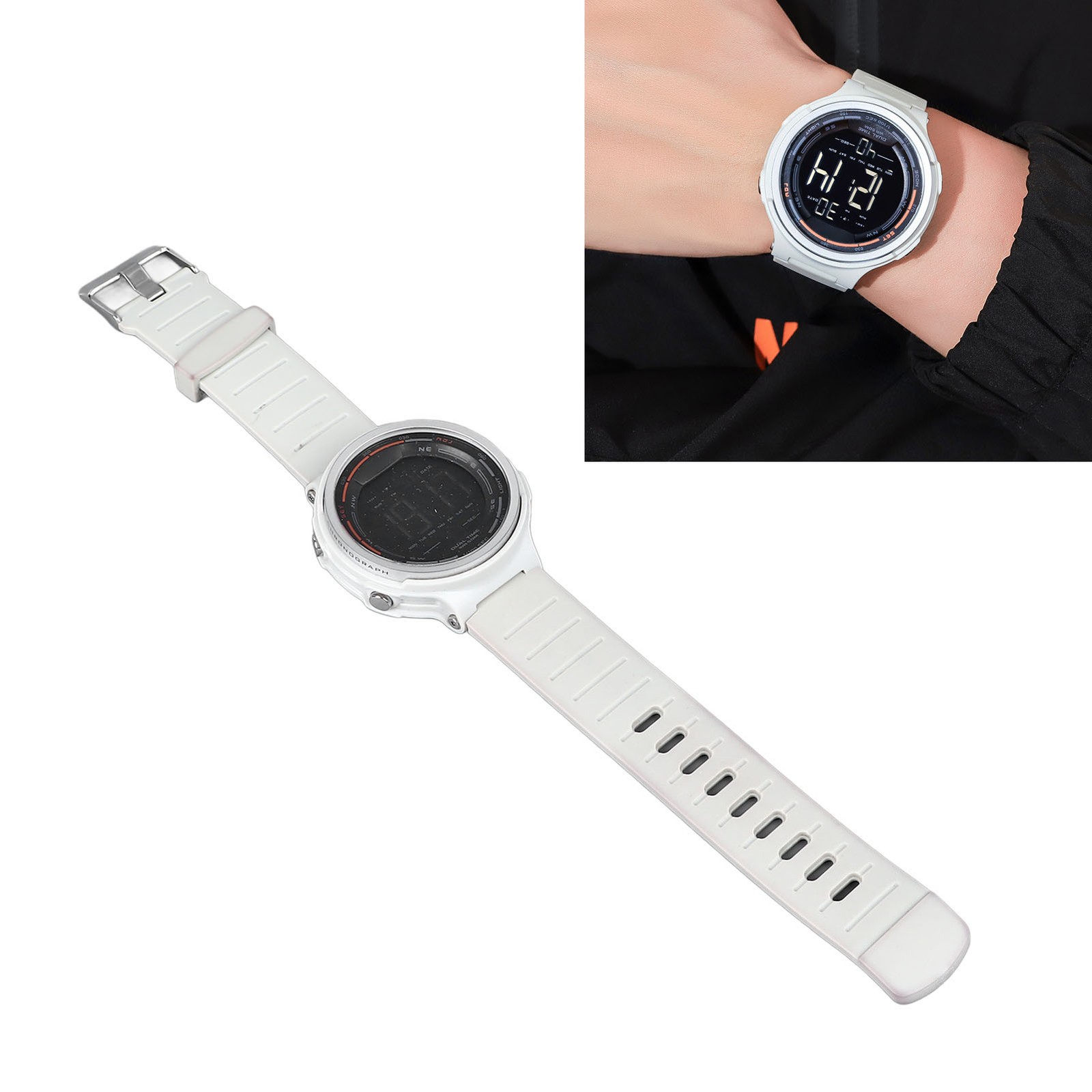 Digital Sports Watch Multifunctional Dual Time LED Luminous Countdown Timer FFW