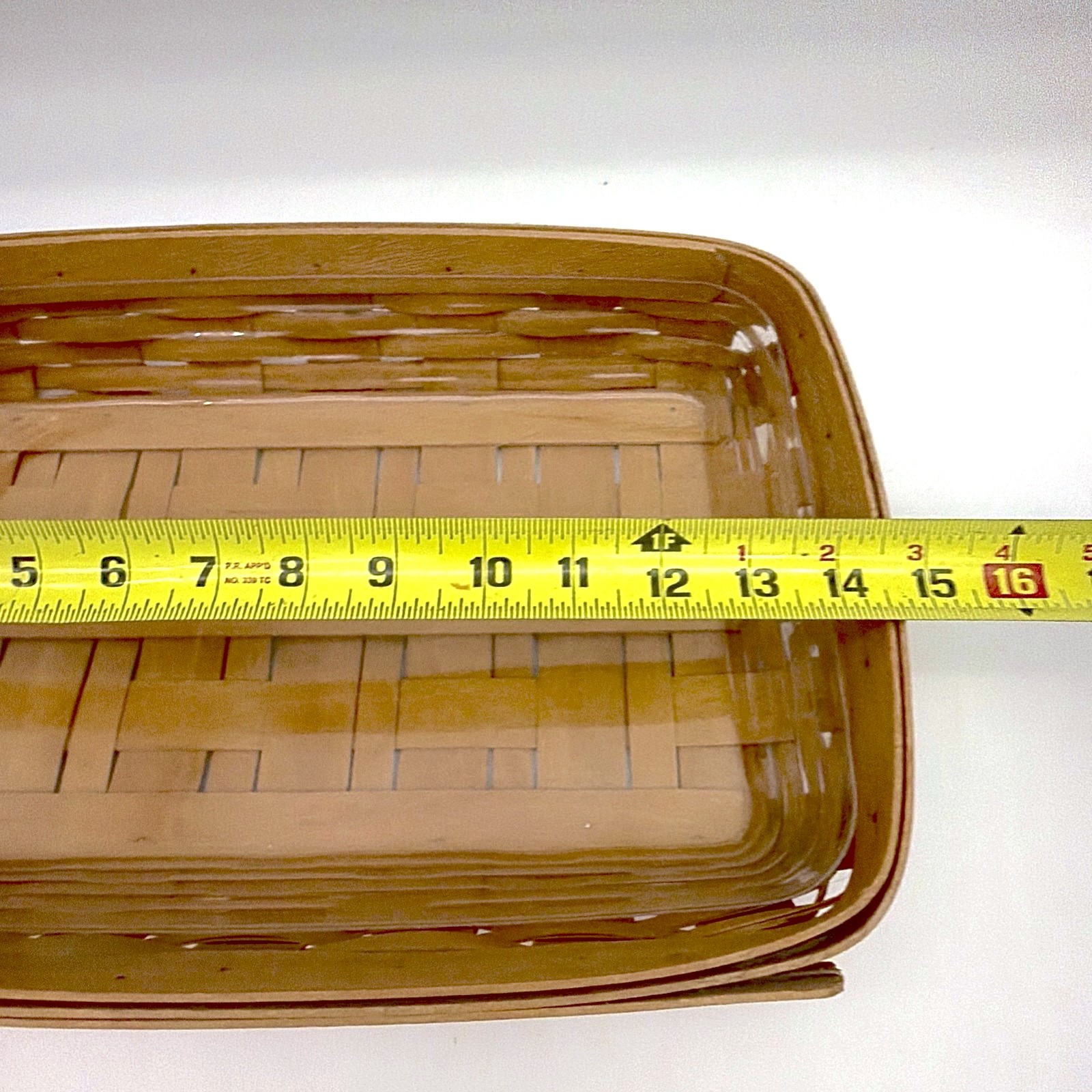 Vtg 1998 Longaberger Rectangular Woven Wood Bread Basket w/ liner
