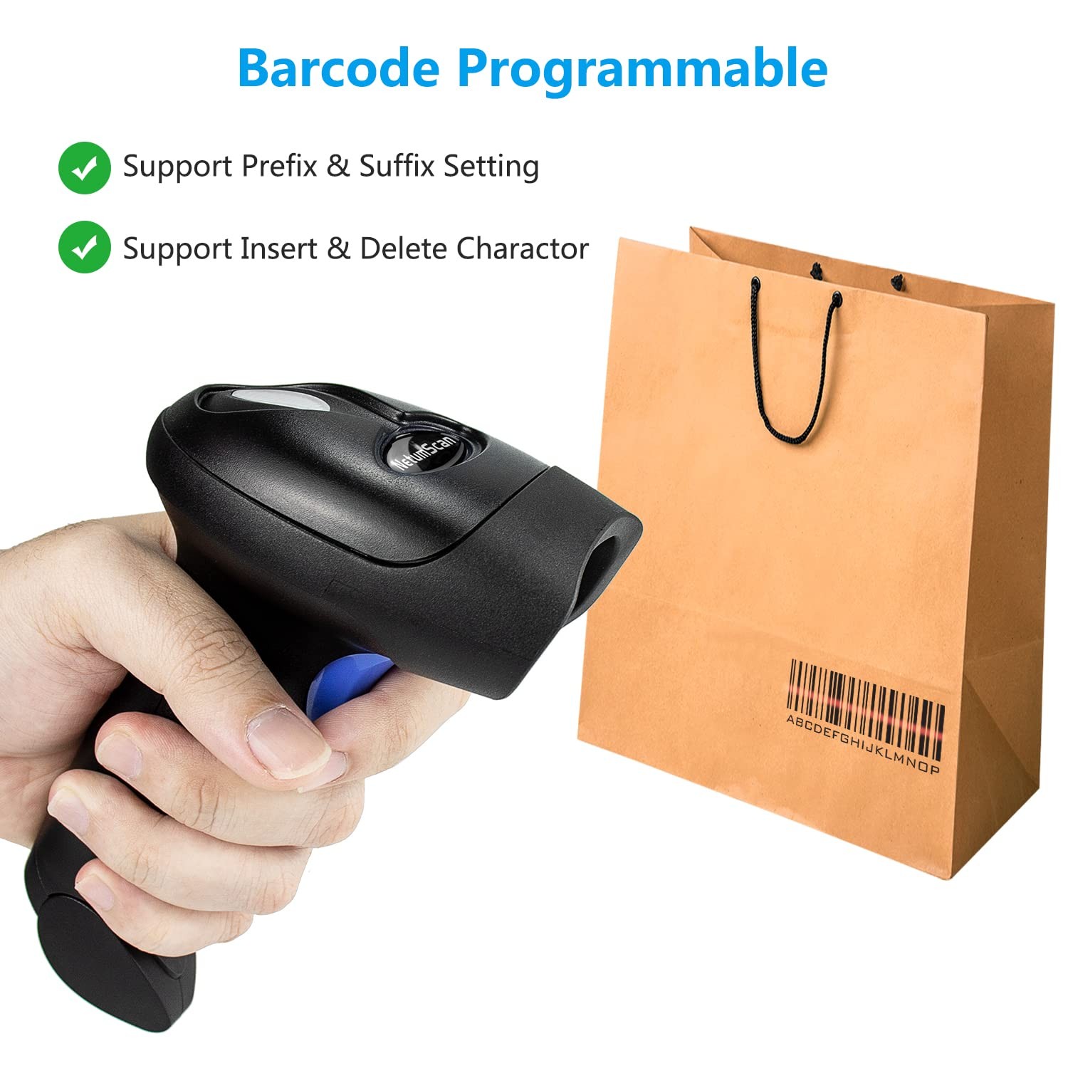 Wireless QR Code Scanners Readers for Computers, NetumScan 1D 2D Black