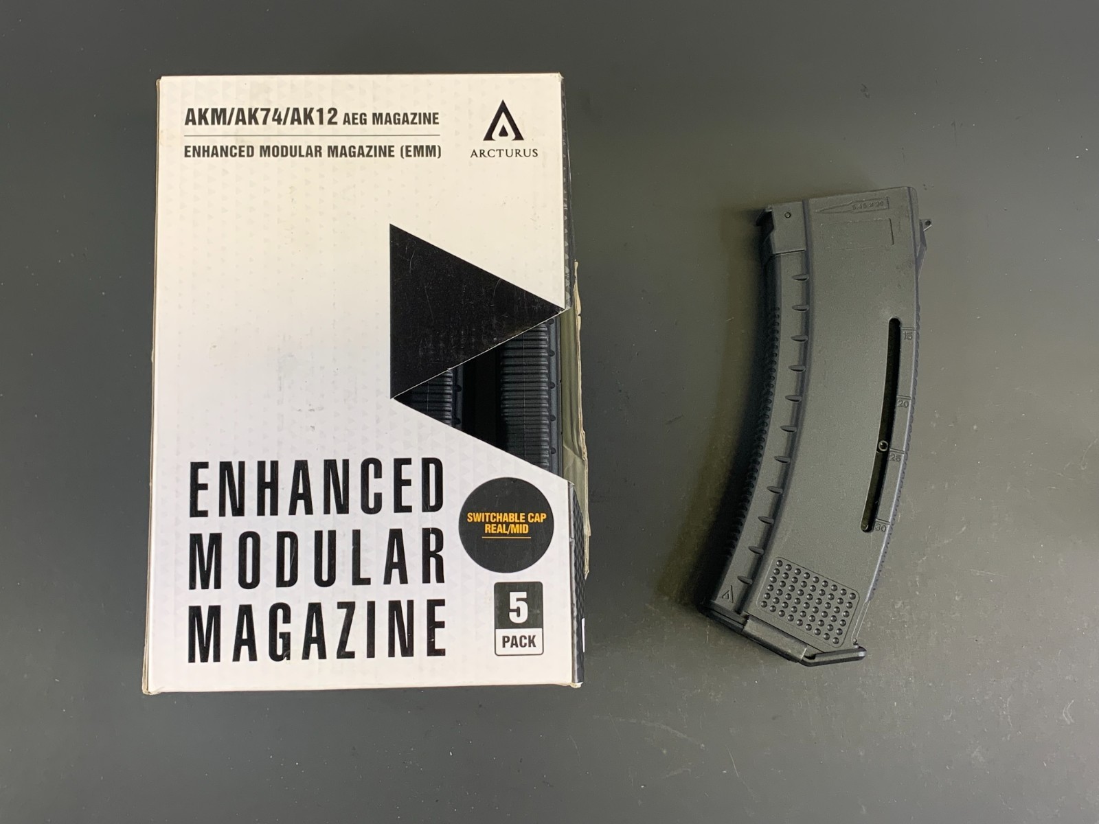 ARCTURUS AK MOD1 30/130Rds Variable-Cap Windowed EMM Magazine BLK [5PACK]