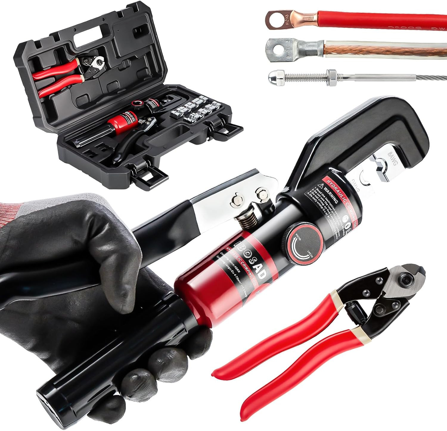 Hydraulic Hand Crimper Tool & Cutter for Stainless Steel Cable Railing Fittings