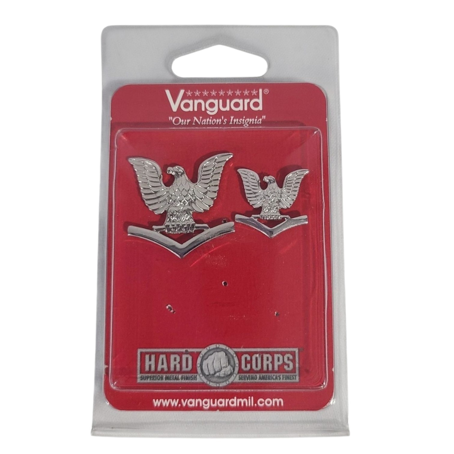 Vanguard US NAVY Eagle Pins Silver E-5 Utility Cap Military Insignia