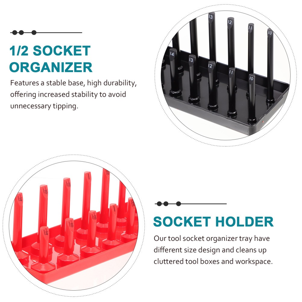 6 Pcs Portable Socket Clip Rail Holder Set Organizer Case Trays Storage