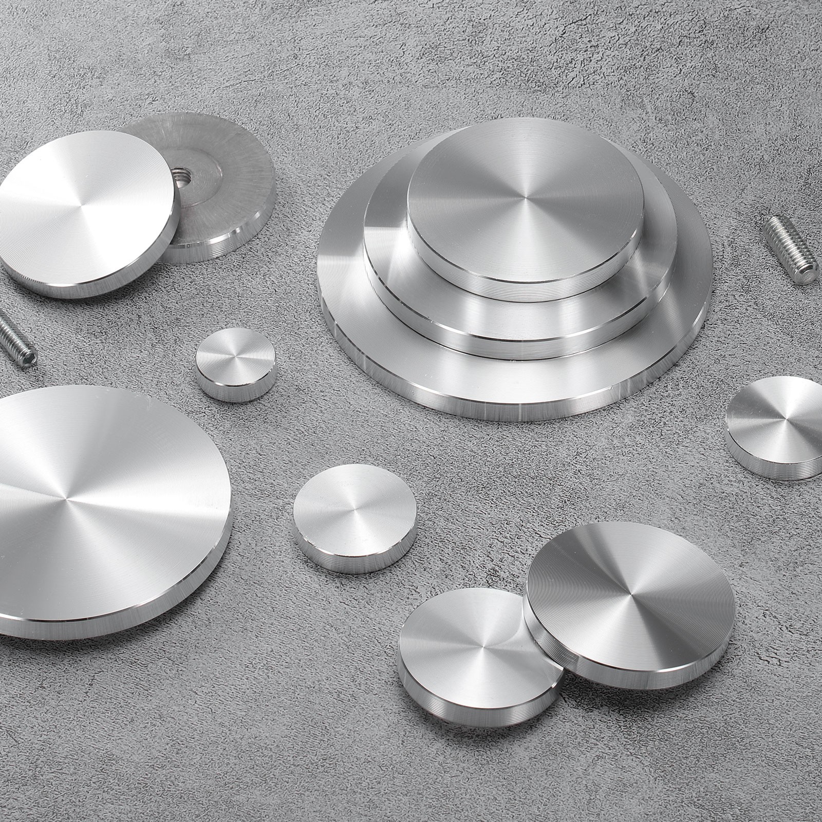 M10 Thread 80mm Diameter Round Shape Aluminum Disc Hardware Silver