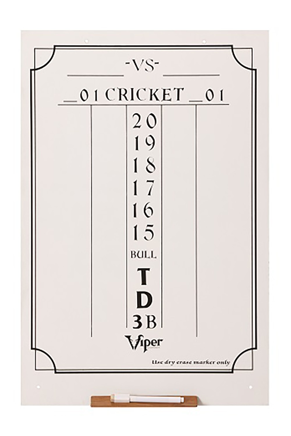 Viper Cricket Dartboard Dry Erase Scoreboard - Large