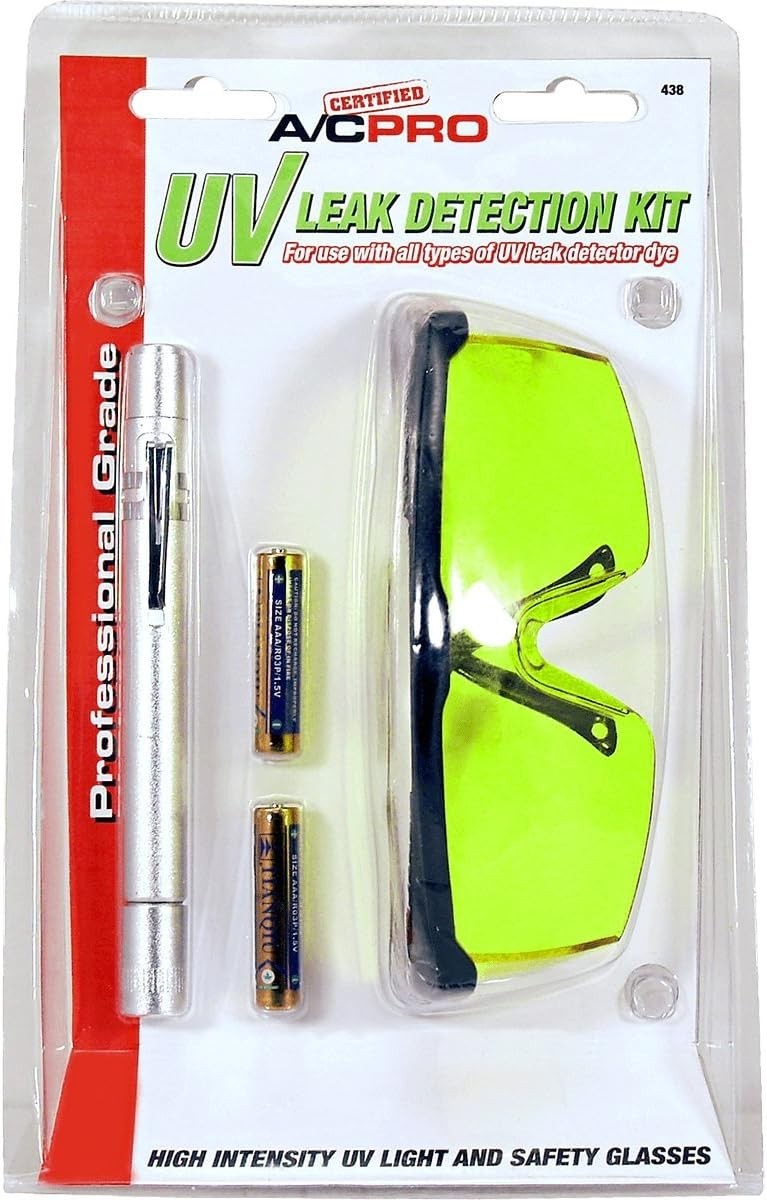 Professional UV Leak Detection Kit for Car AC - Includes Glasses & Pen Light