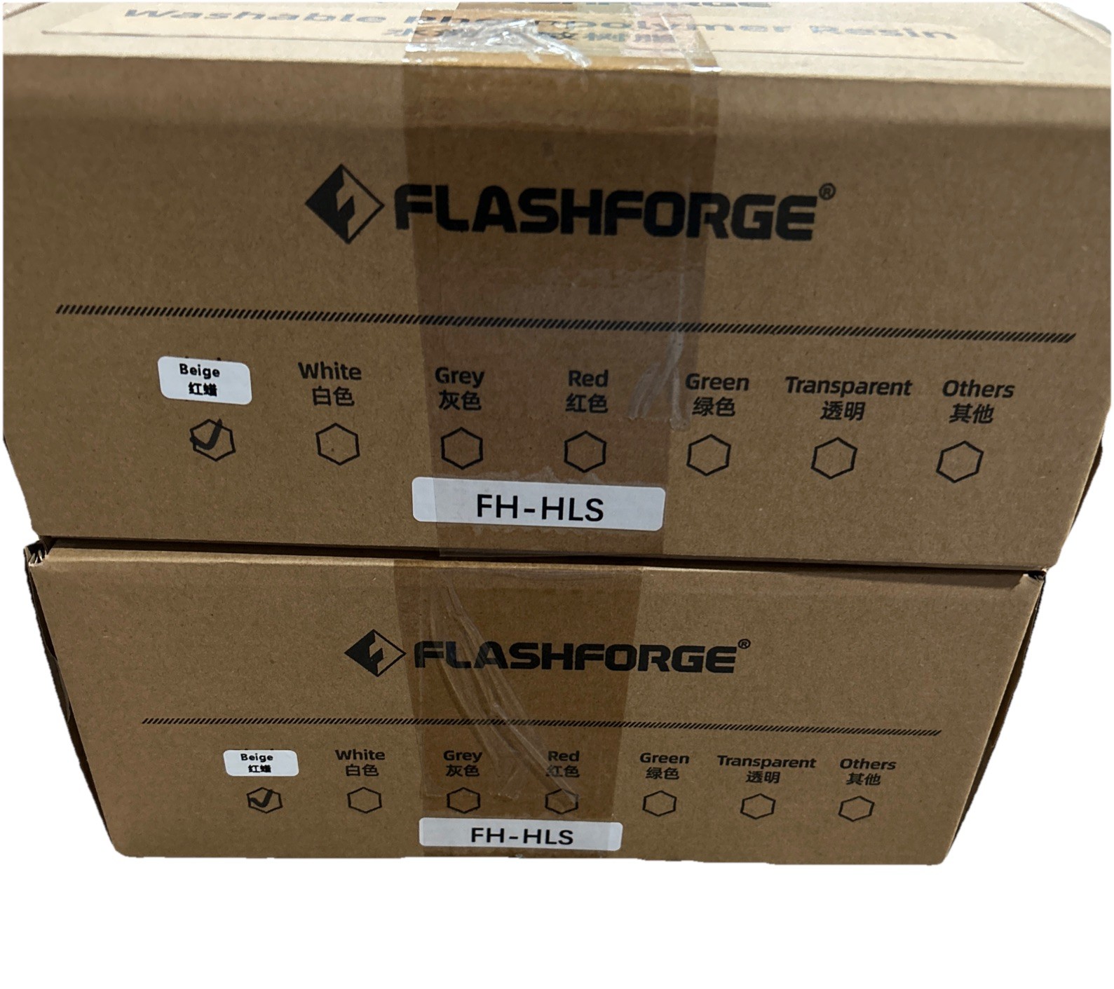 Flashforge LCD 3D Printer Washable Photopolymer Resin FH-HLS Beige 2 Pack