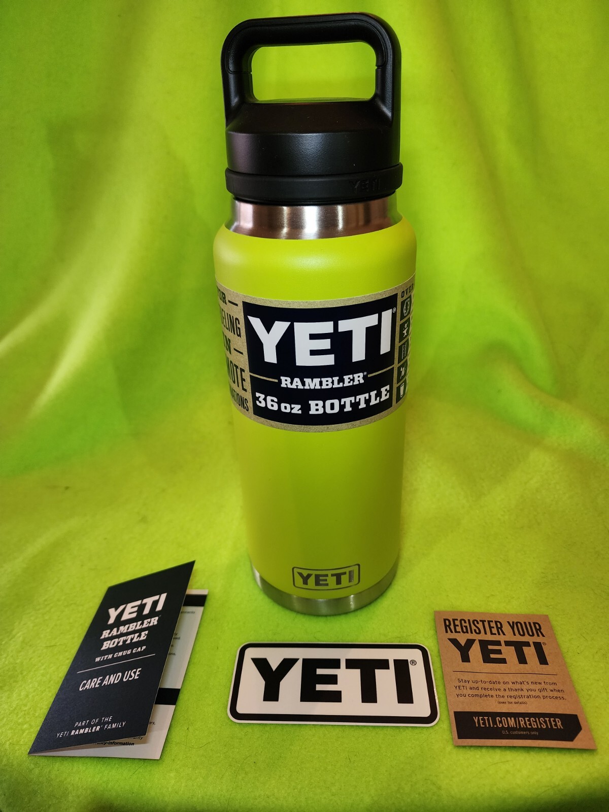 Yeti Rambler 36 oz Chartreuse Bottle