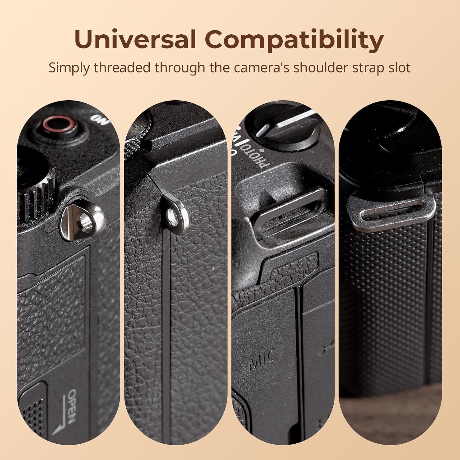 Classic Leather Camera Shoulder Strap, Adjustable 39-43in