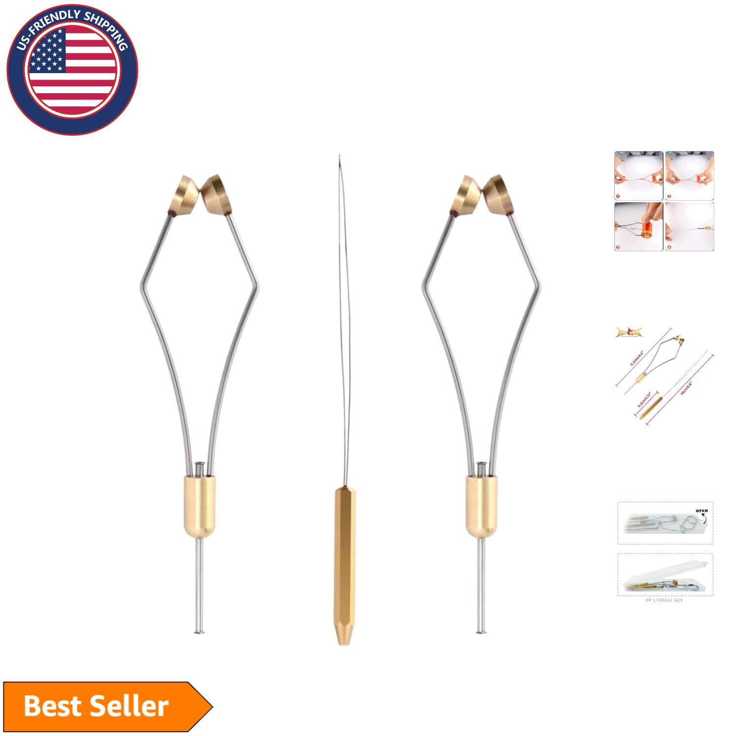 Fly Tying Tools Set: 2 Bobbins, Efficient Threader & Accessories