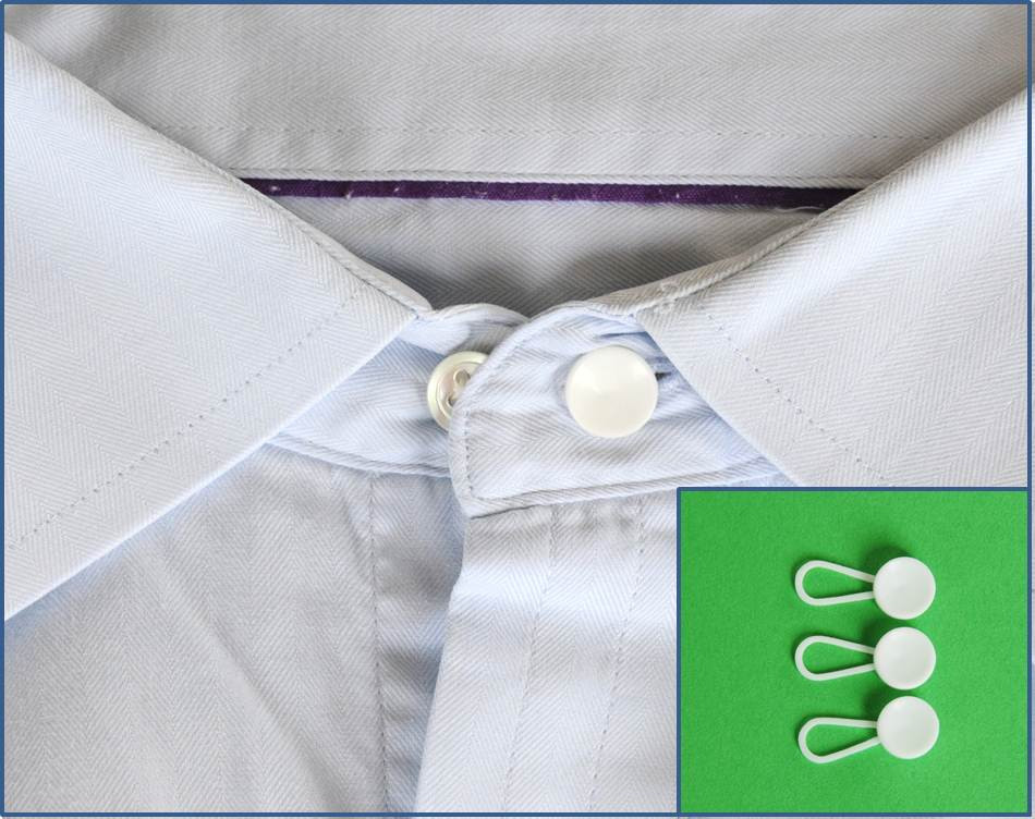 3 Shirt Collar Cuff Extender Extend Widen Neck Size Expand Button Comfort Room