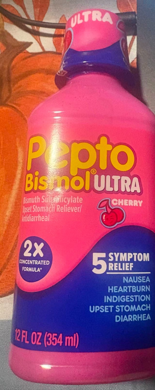Pepto Bismol Cherry Ultra Liquid 12 Fl Oz Pack of 3 for Stomach Relief