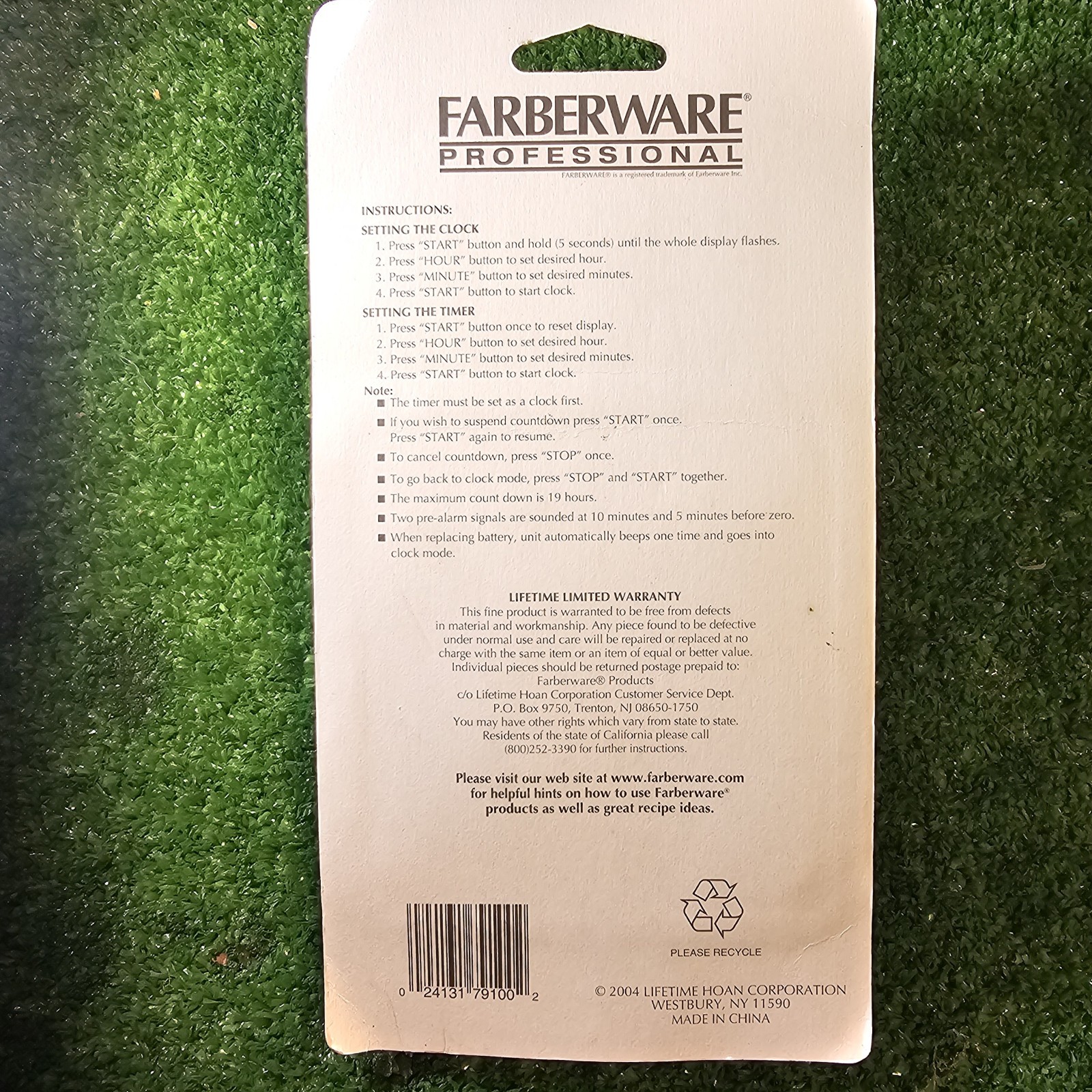 RARE - FARBERWARE KITCHEN MAGNETIC DIGITAL TIMER/CLOCK BATTERY OPERATED