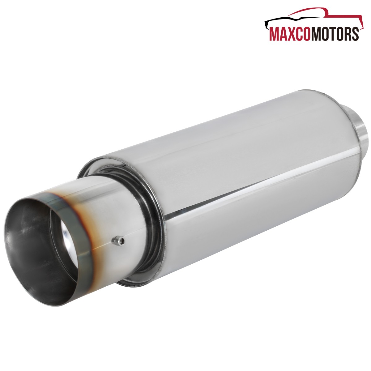 Muffler Exhaust Fits Burnt Tip 3" Inlet 4" Outlet Spiral Flow N1 Style+Silencer