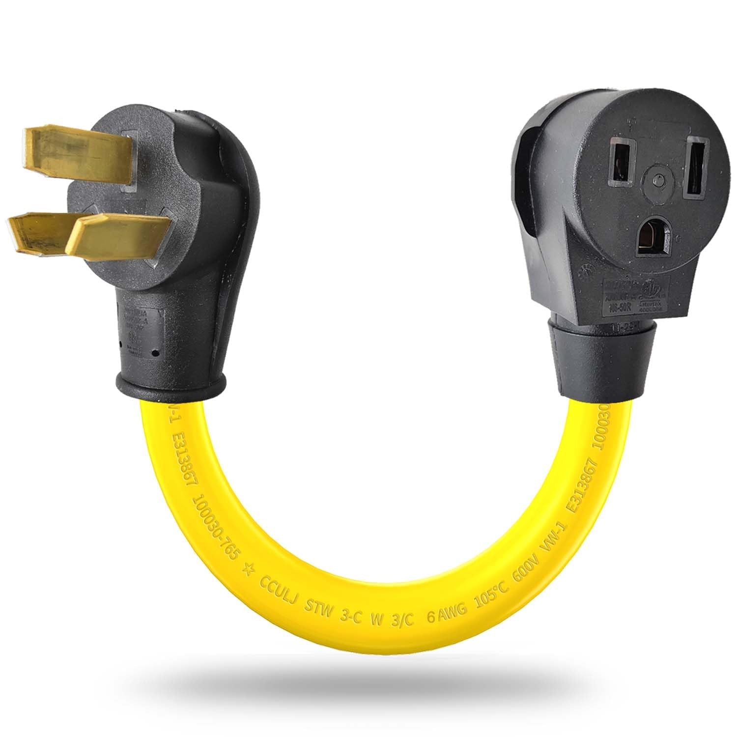 LAVANDINO 3 Prong to 3 Welder Plug Adapter 220V, 10-50P/6-50R, yellow