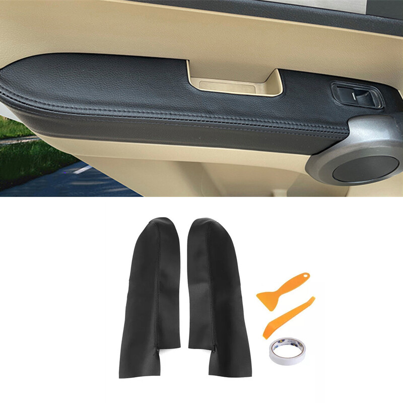 Front Door Handle Panel Armrest Leather Covers Trim For Honda CRV 07 08 09 10 11