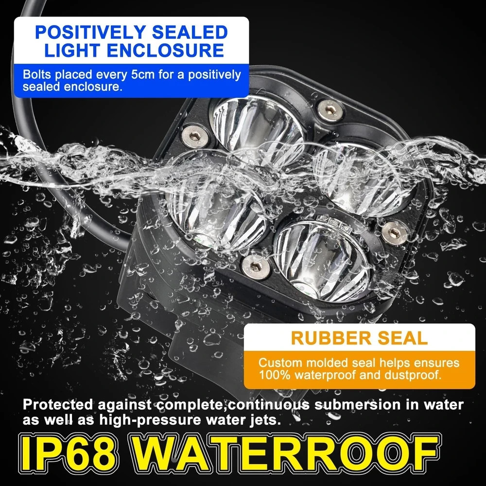 POD Lights & Ditch Lights System: 3-4 Inch LED Off Road Lights with Plug & Pl...