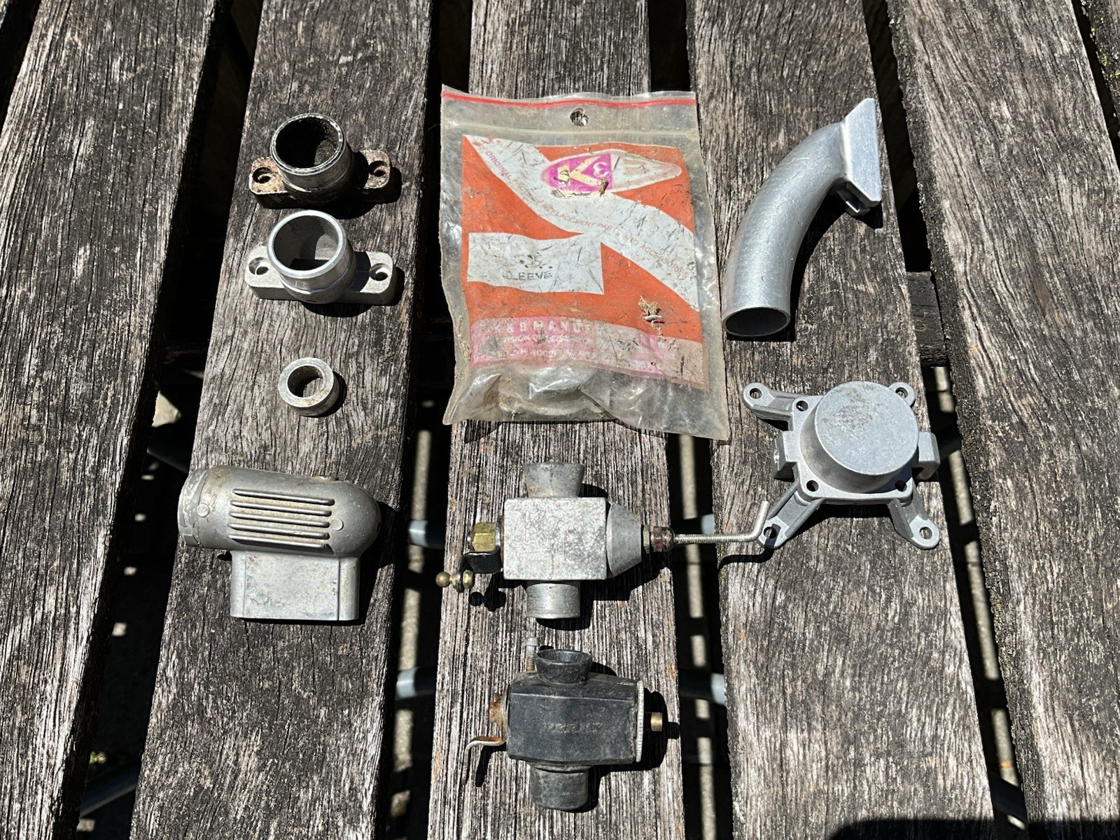 K&B Super Tigre Parts Lot Exhaust Back Plate R/C Nitro Engine Carb