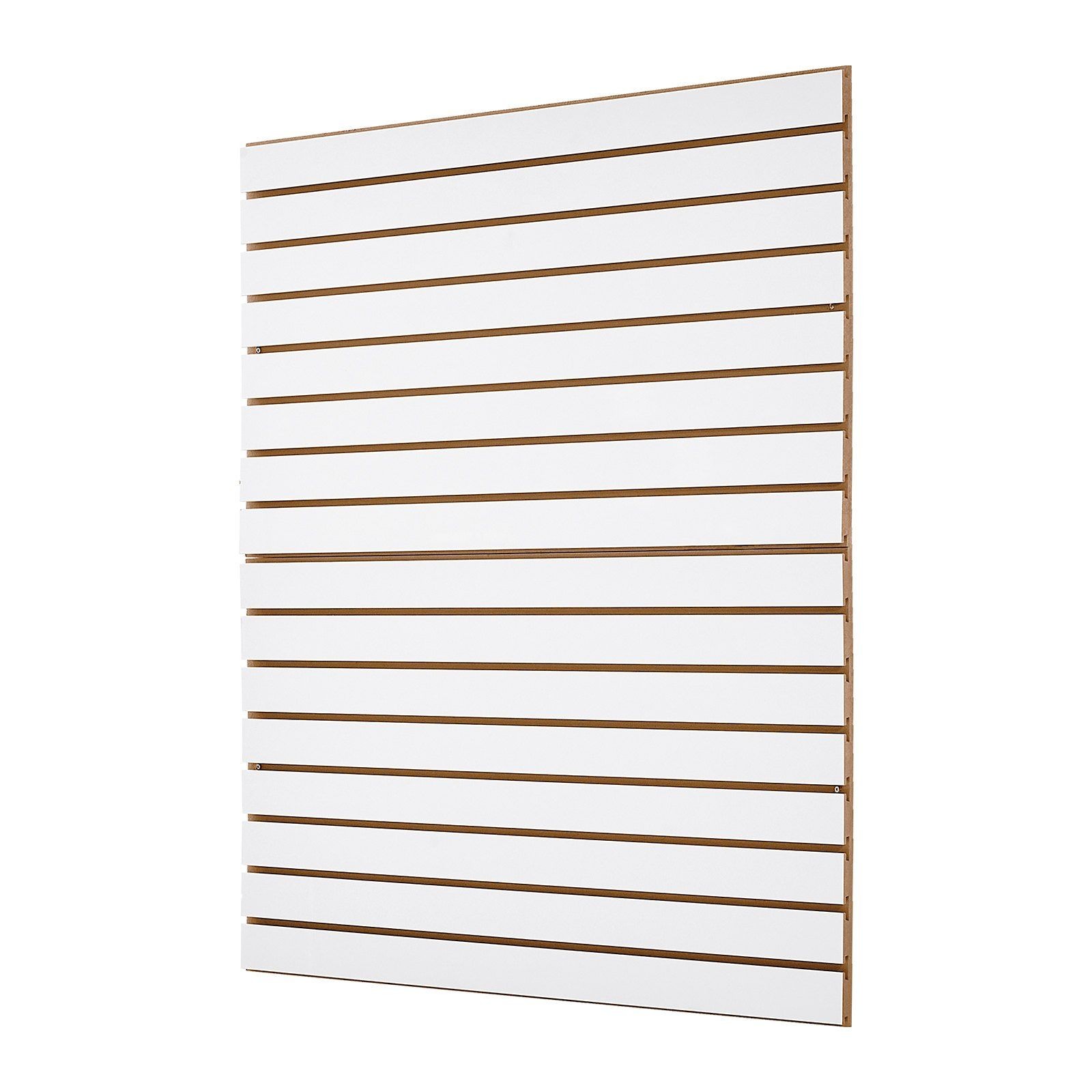 4x4ft white MDF slatwall panel with modular design, adjustable storage solution