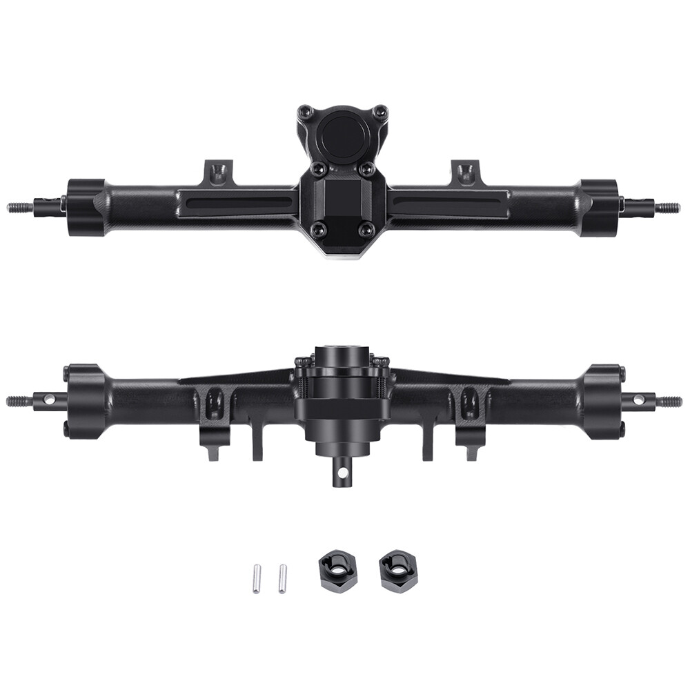 RCBATER Alu +4mm Extended Front & Rear Axles Kit for RC 1/24 Axial SCX24 Crawler