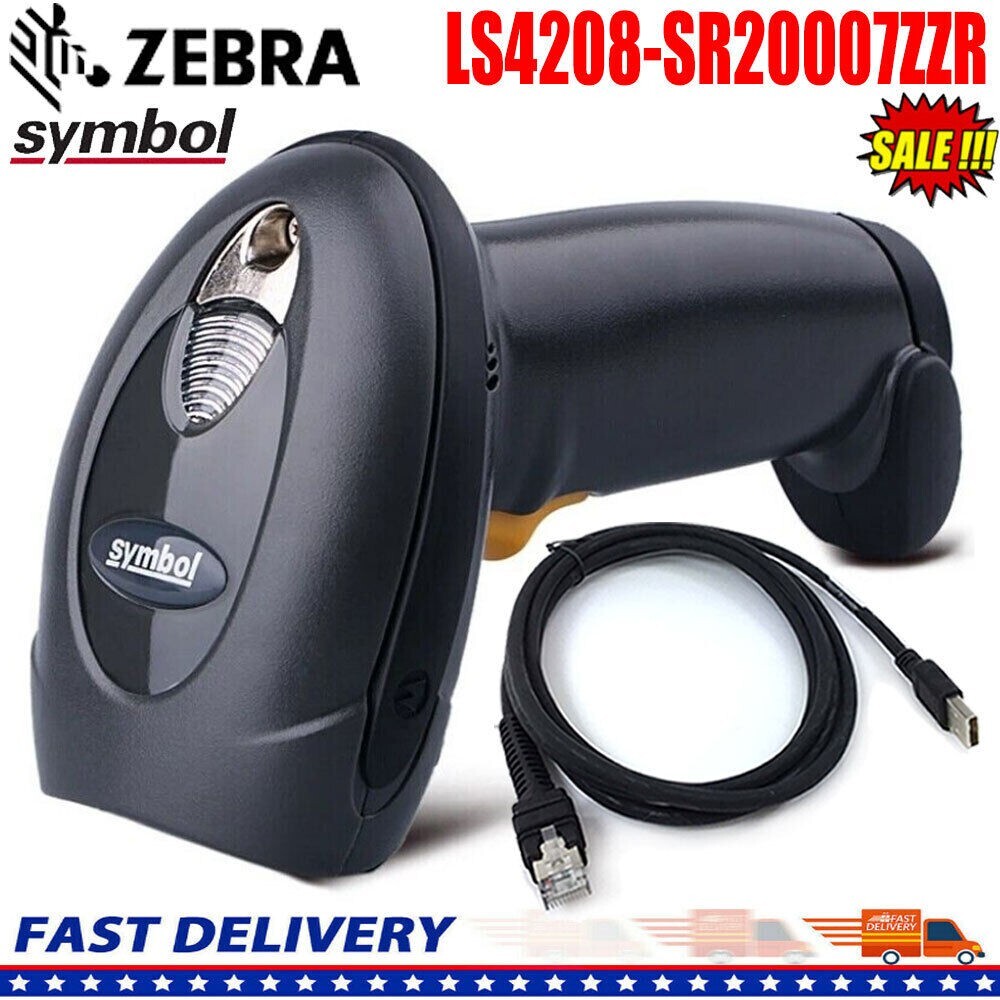 Motorola Symbol LS4208-SR20007ZZR 1D Barcode Scanner Reader With USB Cable