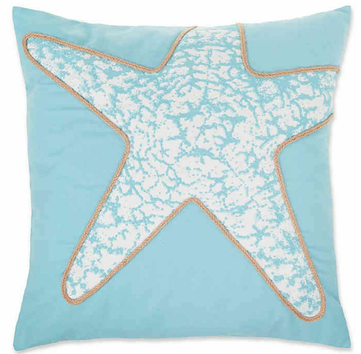 Starfish Square Throw Pillow Cover in Spa
