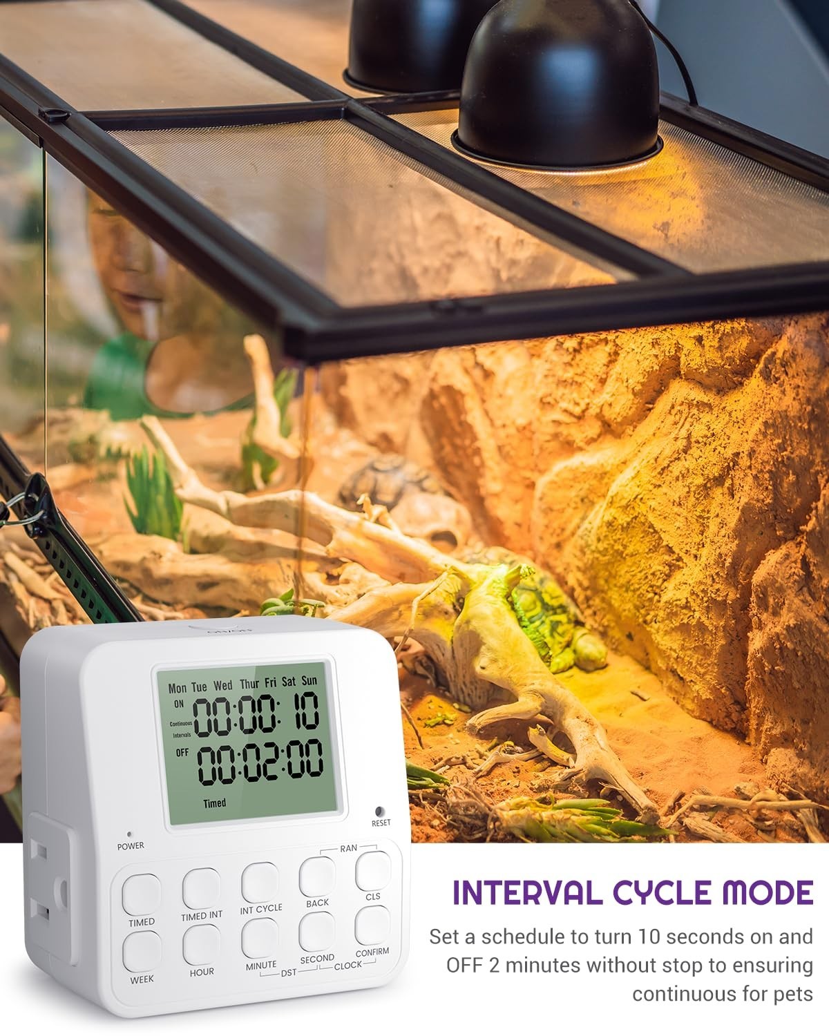 Digital Timer Outlet, Infinite Interval Repeat Cycle 1 Pack, White