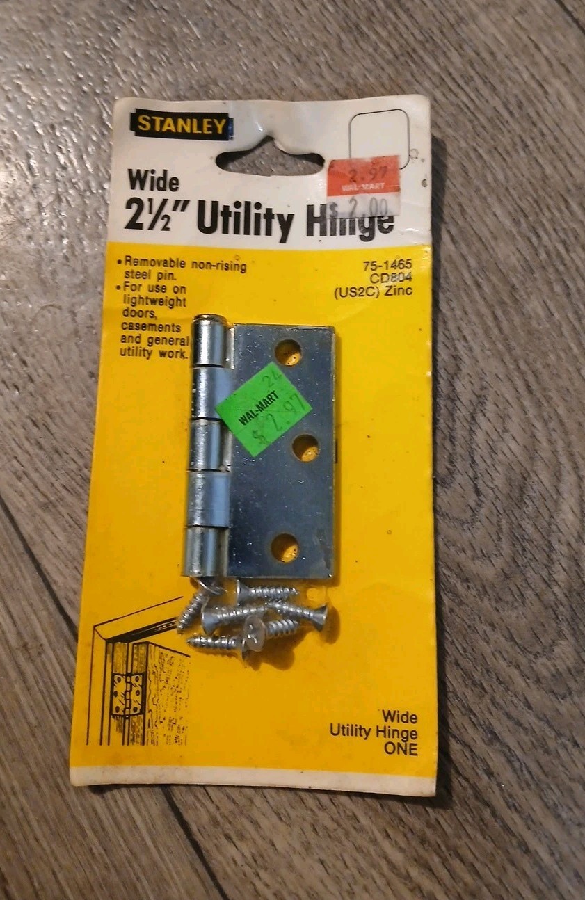 Stanley 2 1/2" Utility Hinge 75-1465 Zinc Plated Steel