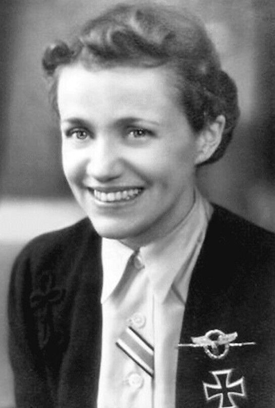 WW II German Photo  ----  Hanna Reitsch - Test Pilot - Recieves Iron Cross,**..