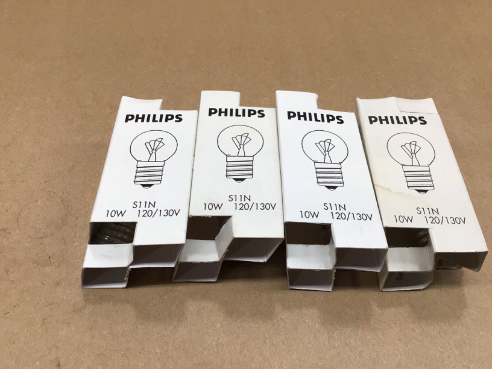 PHILIPS S11N CLEAR INDICATOR BULB (Lot of 4) 10W 120/130V #4003K28IAC