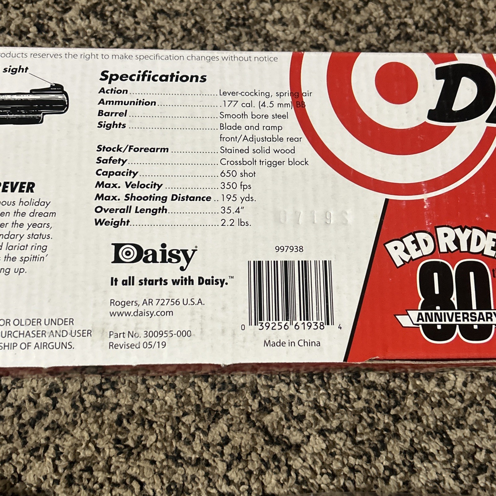 Daisy Red Ryder 650 80th Anniversary BB Gun - NEW in BOX