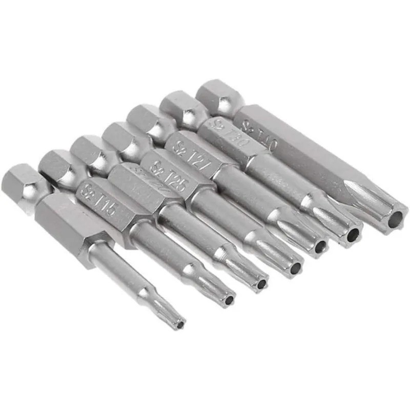 7PCS 5 Point Star Screwdriver Bits Set S2 Magnetic Torx Security 50mm 1/4 Hex