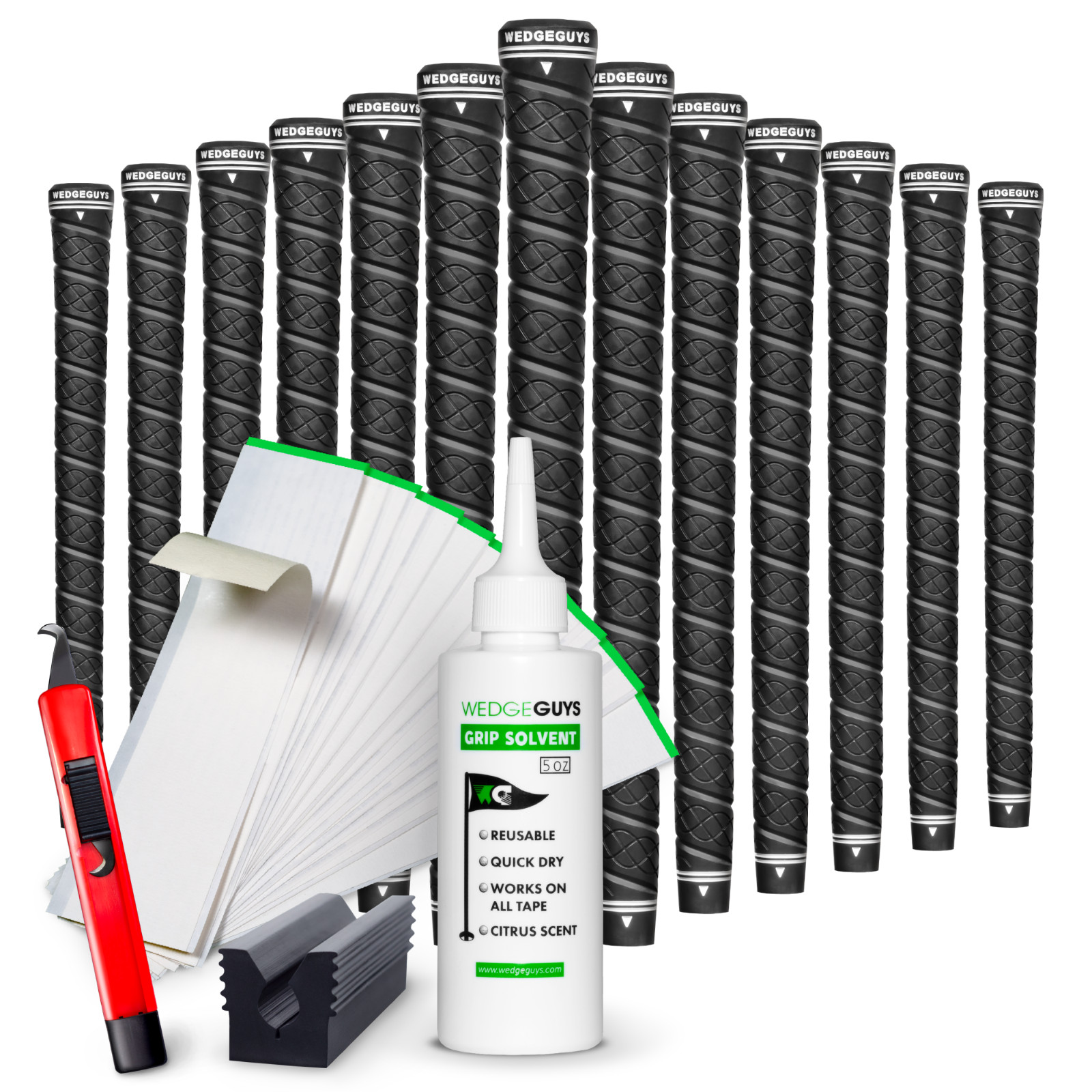 NEW Wedge Guys Helix Wrap Golf Grips 13 Pack w/ Grip Kit | Standard/Midsize