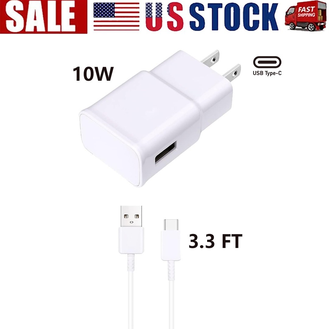 For Samsung Charging Cord 3.3FT Type C Charger USB Wall Charger Block White