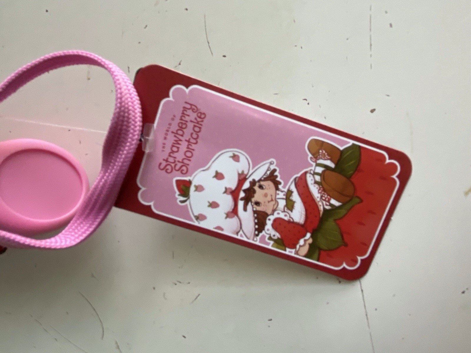 Strawberry Shortcake Umbrella Auto Open Close Pink Red Compact NEW