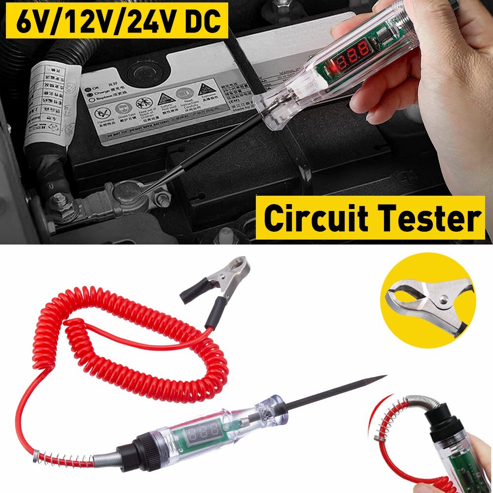 Car Circuit Tester Pen Auto Fuse Test Probe Light Tool For 6V 12V 24VDC Voltage