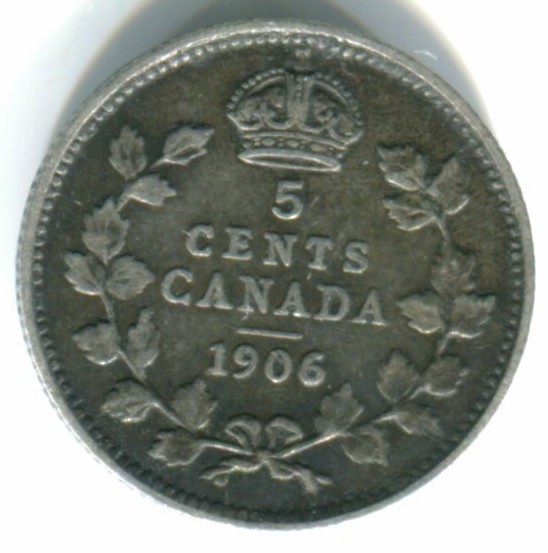 1906 Canada Silver Five Cent  / 5 Cent !!