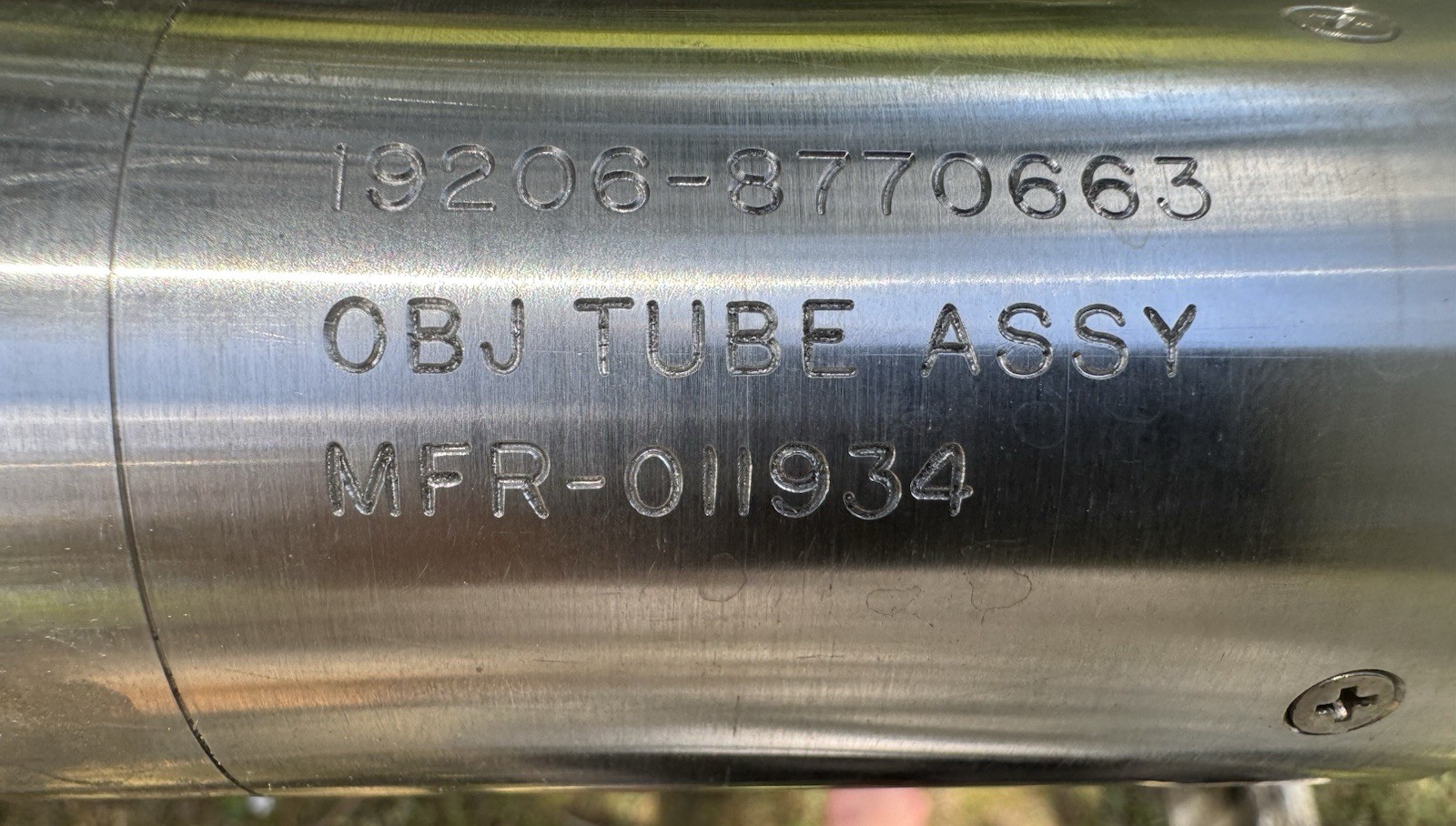 2x Military Optical Objective Tube Assy NSN 6650-00-349-3373 19206-8770663 77”