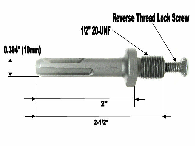 1 pc SDS Plus Chuck Adapter 1/2" 20UNF Thread with Reverse Screw sct-888