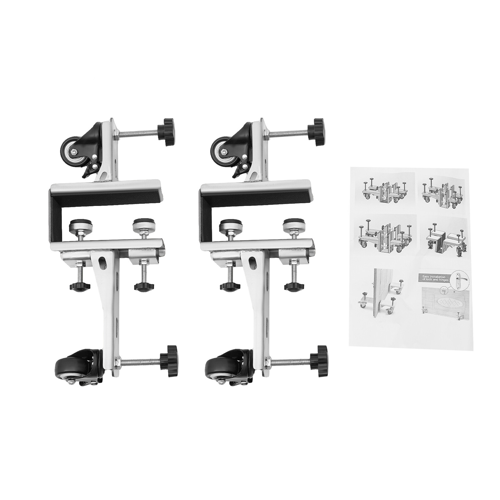 Door Moving Fixing Holder Tool Installation Auxiliary Rotating Wheels with Brake