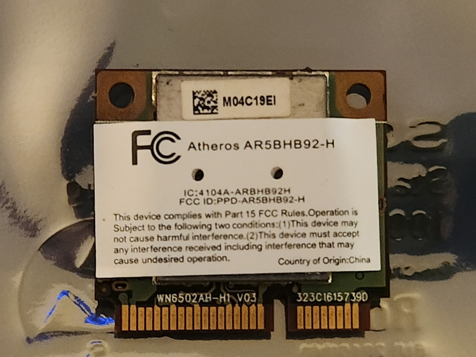HP Atheros AR5BHB92-H WLAN 2x2 PCIe miniCard Wireless Card Adapter Laptop