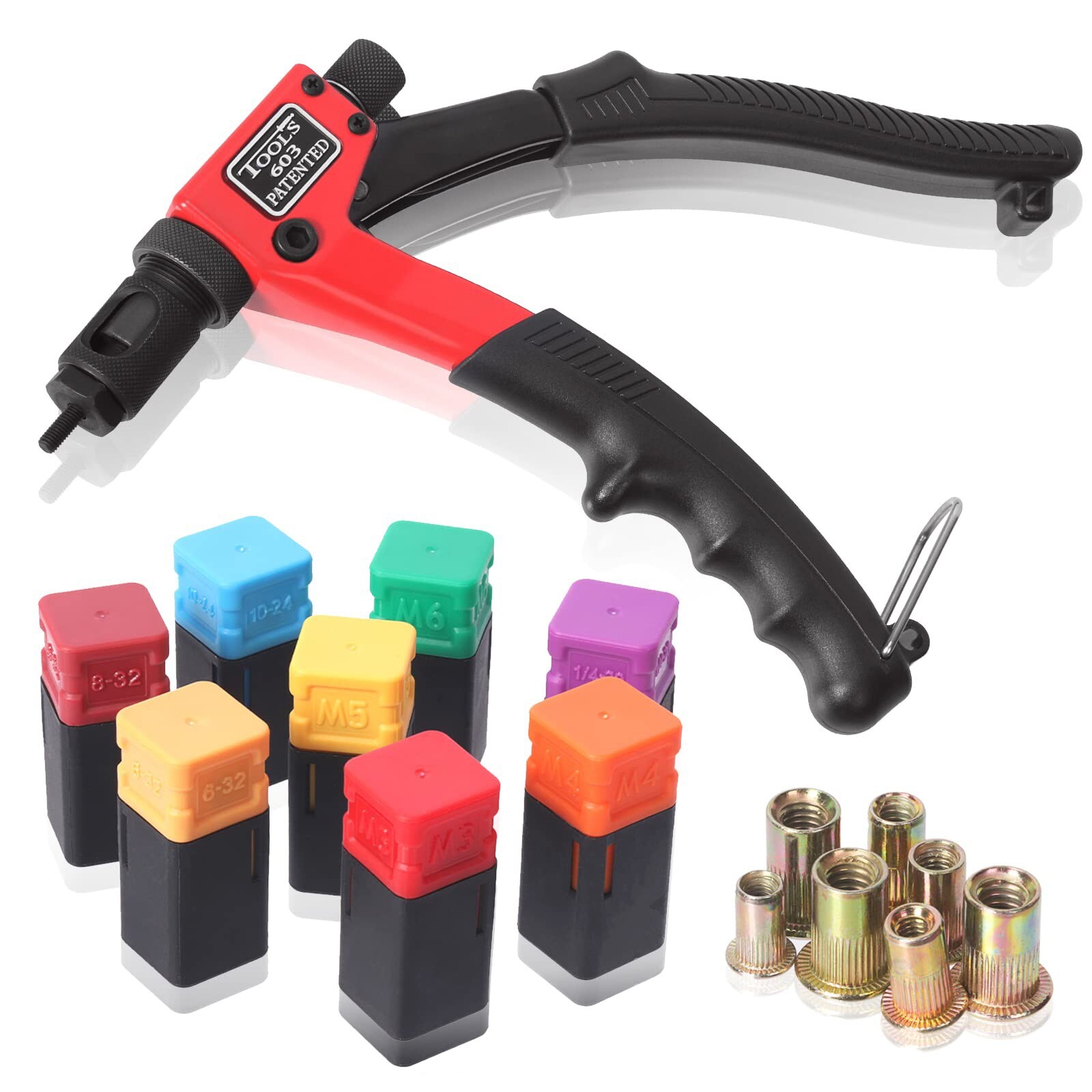 240pcs Rivet Gun Kit Rivnut Thread Setting Tool Nut Setter NutSert Metric SAE