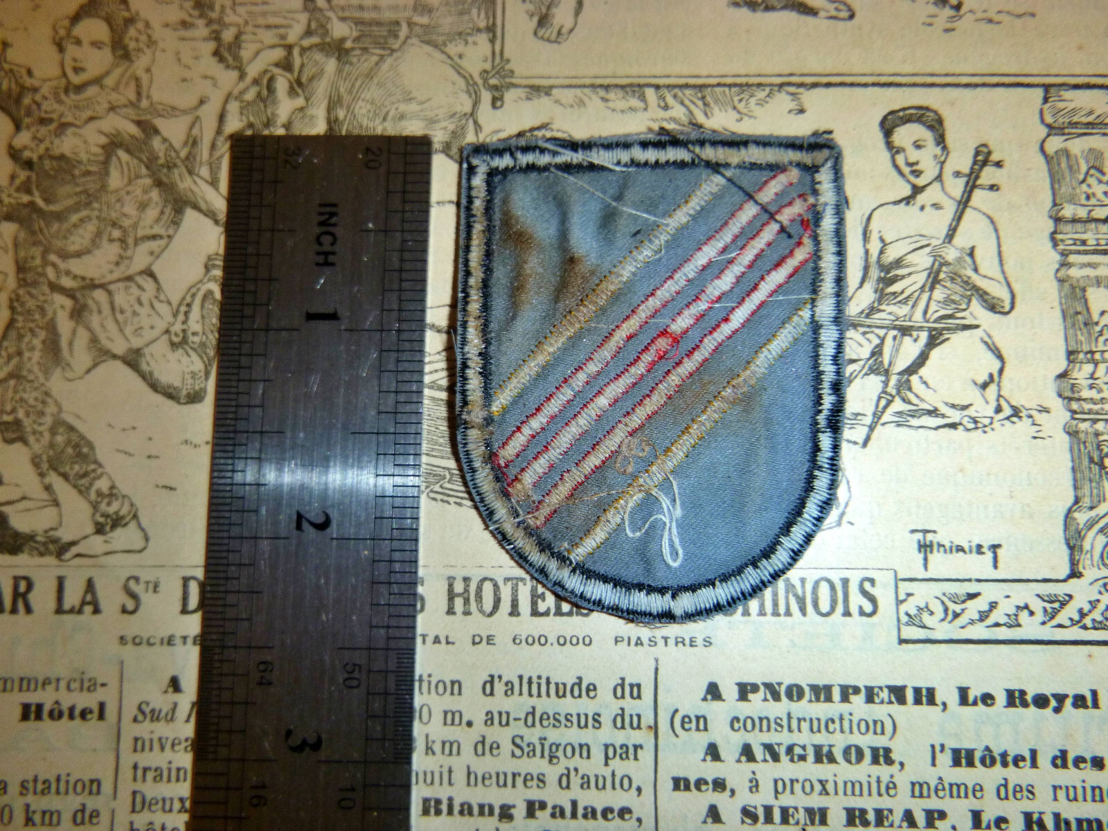 Beret Flash Patch - NCO, EM - Black Ops, 5th SPECIAL FORCES - Vietnam War, D.603
