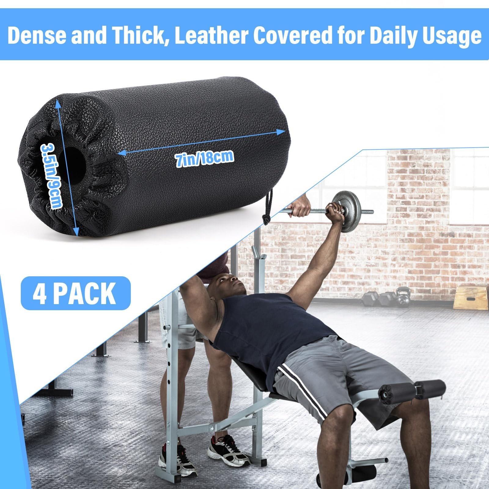 4 Pcs Foam Foot Pads Roller Pad Replacement Weight Bench Inversion Table Gym