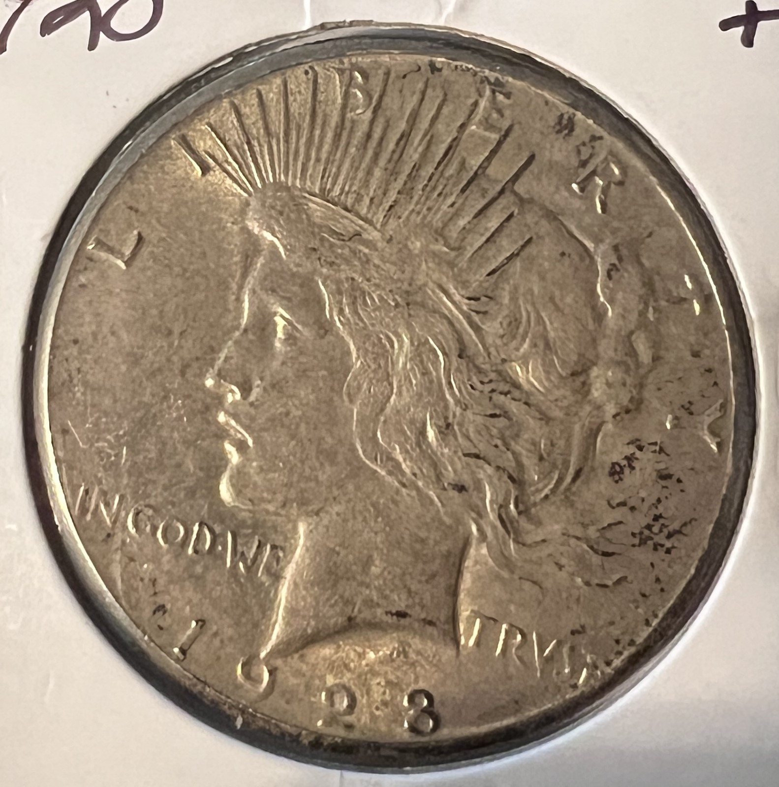 1928 PEACE SILVER DOLLAR KEY DATE! ALMOST UNCIRCULATED+ .ACTUAL COIN #10139