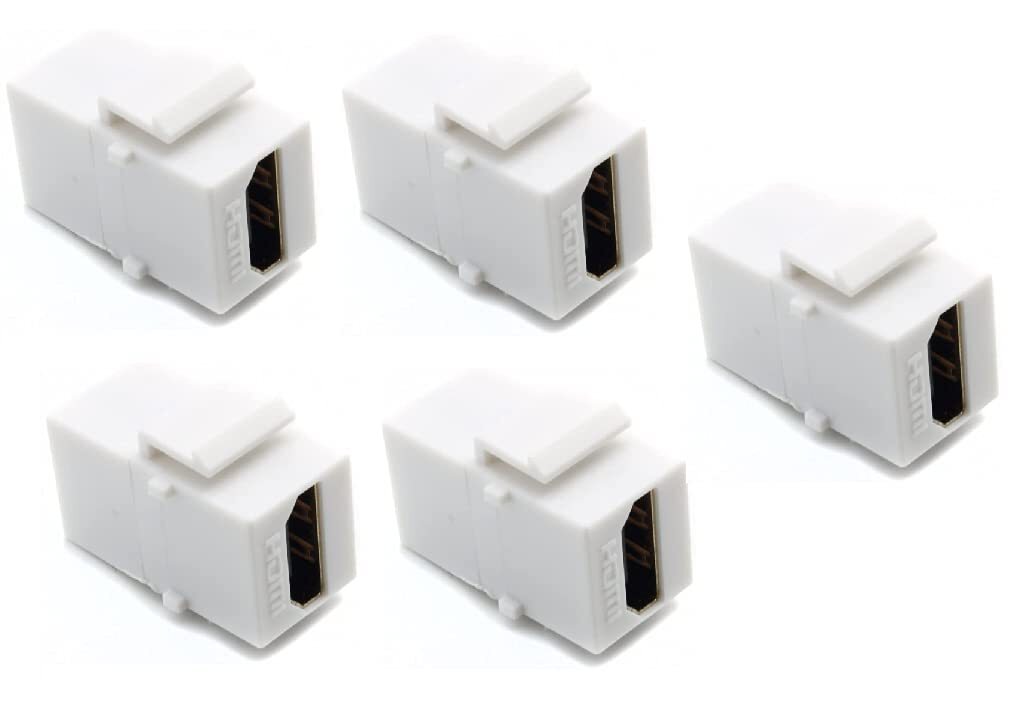 HD 2.0 White Keystone Adapter Coupler F/F (5 Pack)