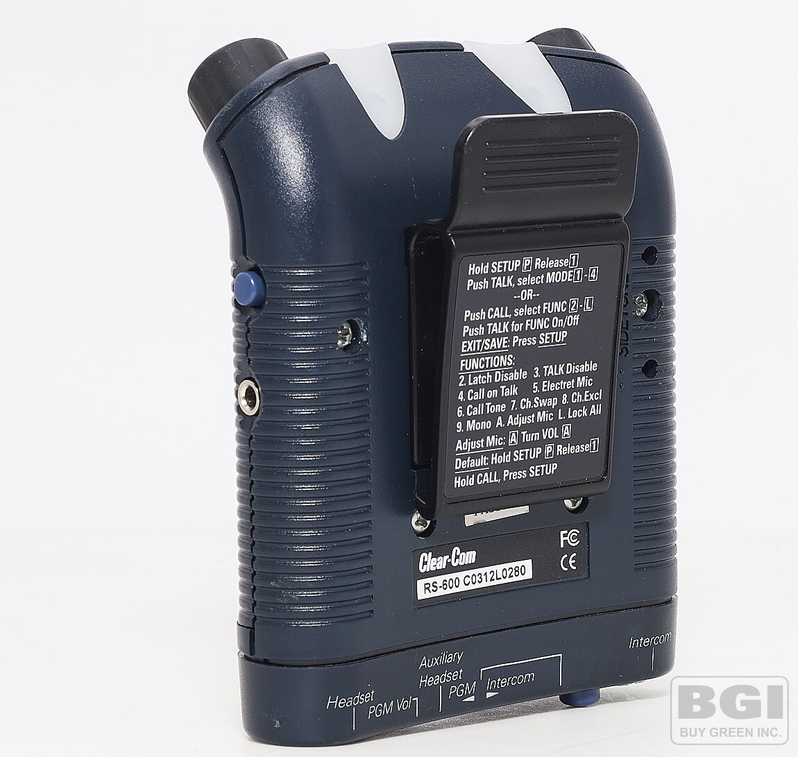 Clear-Com RS-603 Dual Channel Intercom BeltPack For MS-702 MS-704 Base Stations