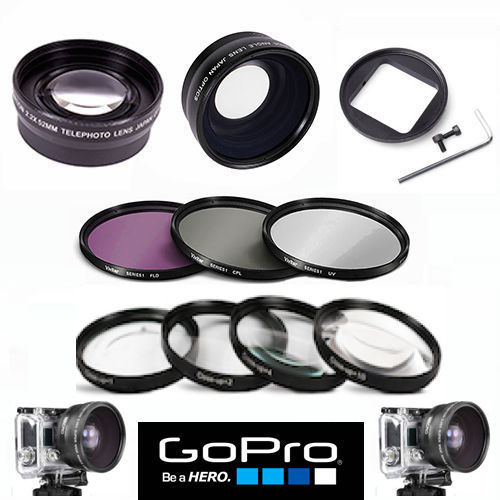 GOPRO HERO6 BLACK FISHEYE LENS + TELEPHOTO ZOOM LENS + HD FILTER KIT + MACRO KIT
